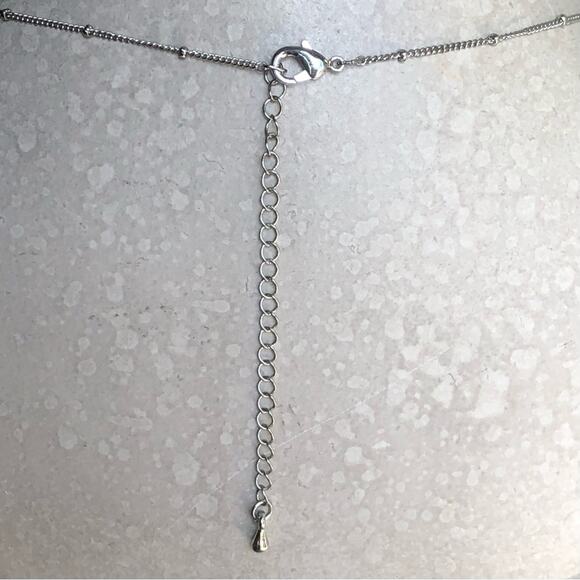 Classic Timeless Silver Plated Small Beads Cubic Zirconia Bar Pendant Necklace - Picture 15 of 15